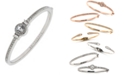 Givenchy Silver-Tone Round Crystal and Pav&eacute; Hinged Bangle Bracelet